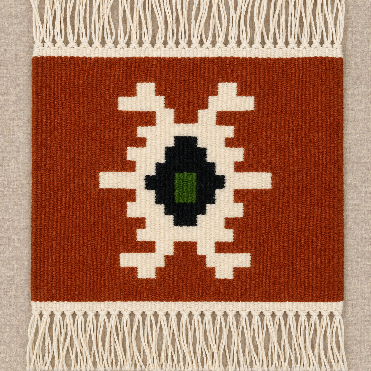 Rust Emblem Mini Rug (48cm x 40cm)
