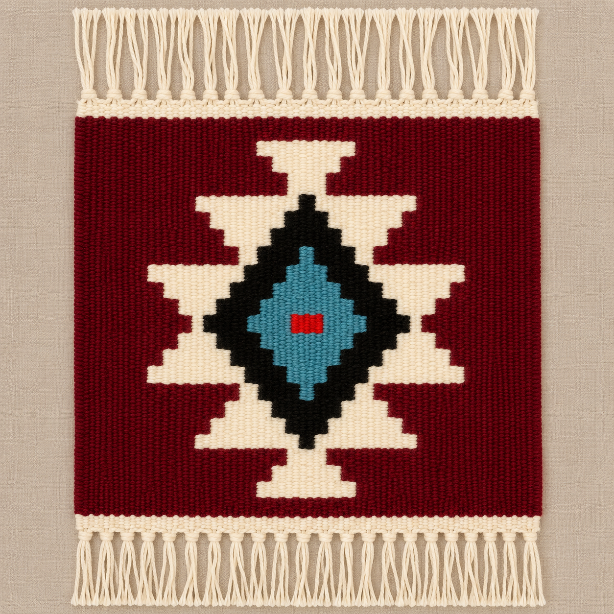 Dark Red Focus Mini Rug (48cm x 40cm)