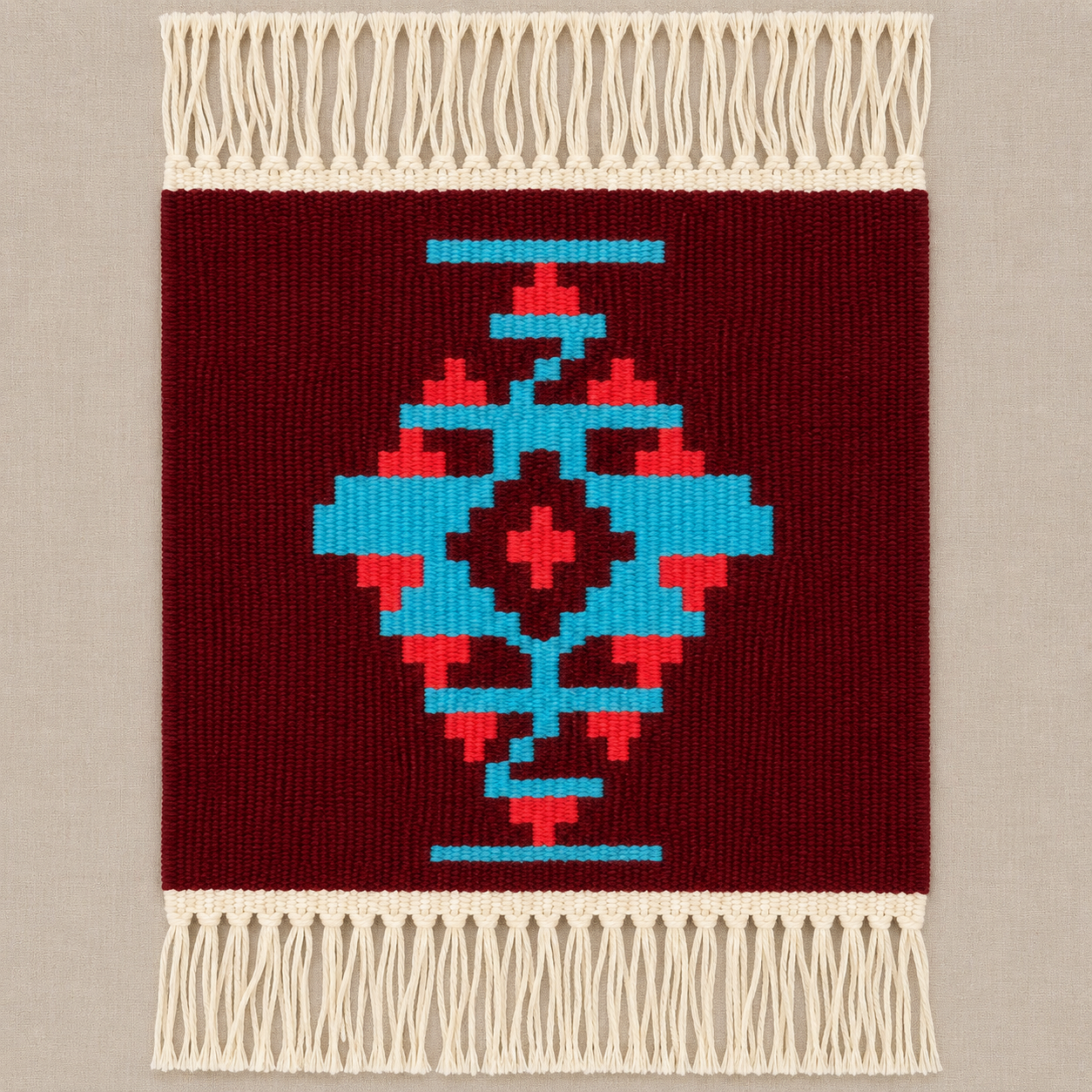 Red Totem Mini Rug (48cm x 40cm)