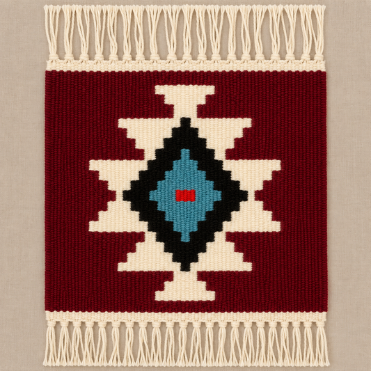 Dark Red Focus Mini Rug (48cm x 40cm)