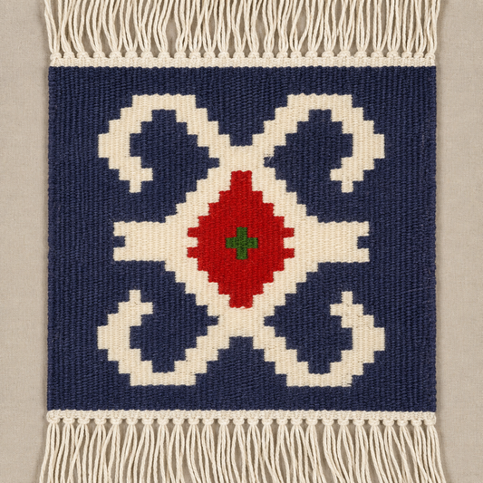 Blue Cross Mini Rug (48cm x 40cm) - Heritage Design