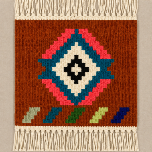 Brown Diamond Mini Rug (48cm x 40cm)
